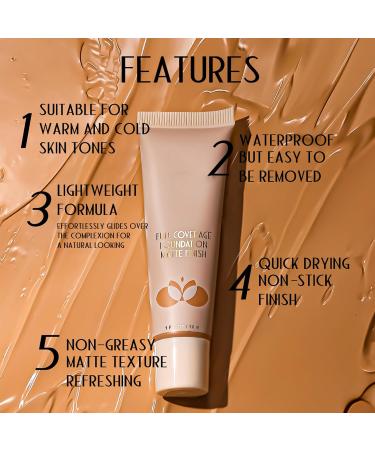 LXZJJM Liquid Foundation Full Coverage Matte Finish 6 Colors Matte Foundation Sweat & Water Resistant Matte Finish (01 - Fair with warm undertones 1 FL.OZ /30ml) 30 ml (Pack of 1) 01 - Fair With Warm Undertones - Buy Online on GoSupps.com