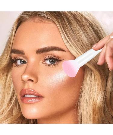 Dual Ended Brush Makeup - Soft Bristled Blush Brush For Face With Double Head | Beauty Tools Brush For Women Girls For Powder Liquid Concealer Cream Blush Concealer Foundation White Handle White Tube - Buy Online on GoSupps.com