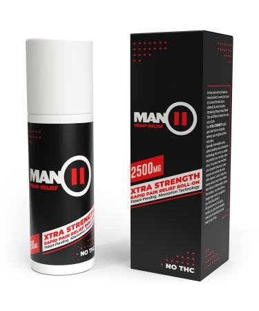 Mano Hemp Pain Relief Roll On - Superior 2500mg Hemp Isolate All-Natural Fast Acting for Muscle Joint & Back Made in USA