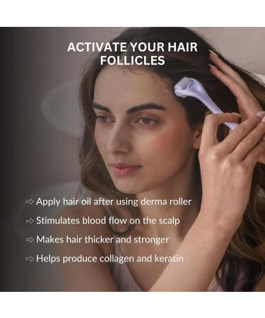 Derma Roller pour la croissance des cheveux micro aiguille repousse alop cie perte de cheveux traitement de calvitie stimulateur du follicule pileux pour la r g n ration des cheveux - Buy Online on GoSupps.com