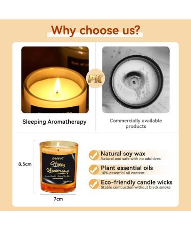 Happy Anniversary Scented Candle - Organic Soy Wax Jar Gift for Couples | Sandalwood Party Decoration Supplies - Buy Online on GoSupps.com