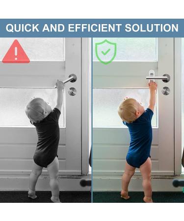 Improved Childproof Door Lever Lock (2 Pack) Tinabless Prevents Toddlers From Opening Doors Durable ABS with 3M Adhesive Backing Simple Install No Tools Needed (White 2) White Door Lever Locks - Buy Online on GoSupps.com