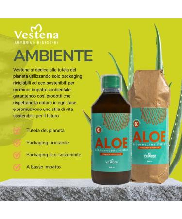 VESTENA Aloe Arborescens P re Zago - Fresh Aloe Arborescens Miller Juice Formula of Father Romano Zago Powerful Aloe Gel Juice to Drink Father Zago's Recipe Bottle of 500 ml - Made in Italy - Buy Online on GoSupps.com