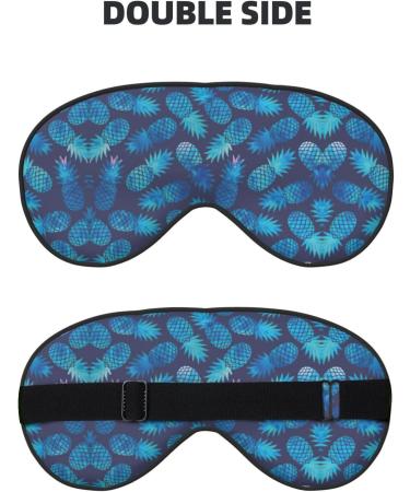 Blue Pineapple Print Unisex Sleep Eye Mask | Soft Travel Eye Shade for Yoga & Shift Work - Buy Online on GoSupps.com