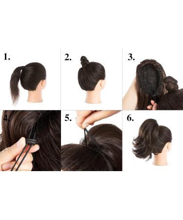 CJL HAIR Claw Clip Drawstring Ponytail Hair Extension Short Black Brown Wavy Curly Afro Fake Faux Synthetic Heat Resistant Fiber Hairpiece for Women Girls Kids 12 Inch (Pack of 1) Black Brown - Buy Online on GoSupps.com