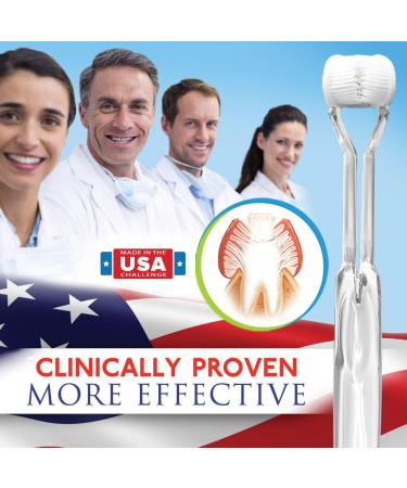 3D Pro Brush | 3-Sided Toothbrush with 7 Replacement Heads | Triple Clean + Soft Gum Massage | Tongue Scraper | Eco-Friendly | Made in USA - Buy Online on GoSupps.com
