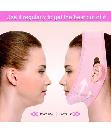 Face Lift Strap & 40 Stickers Set | Double Chin Reducer - Reusable Breathable & Invisible Tape - Pink Face Slimming Solution for Women - Buy Online on GoSupps.com