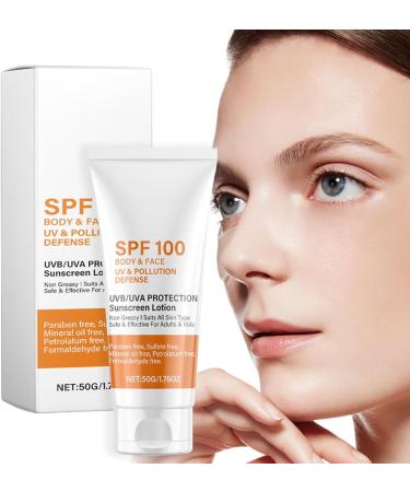 Sunscreen SPF 100 Sunscreen For Body & Face Face Sun Lotion Cream With SPF100 Ultra Light UV Protetion Cream Refreshing And Non Greasy Size Sun Cream Waterproof And Sweatproof - Buy Online on GoSupps.com