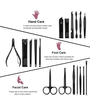 18Pcs Stainless Steel Manicure Set Professional Pedicure Care Kit for Women - Travel/Home Nail Clippers & Tools (Fuchsia) - Buy Online on GoSupps.com