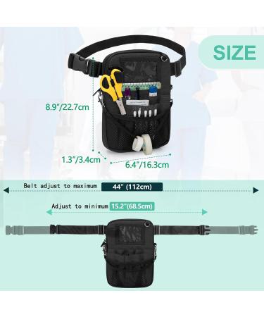 Trunab Vet Nurse Pouch with Multiple Pockets Nurse Waist Bag Fanny Pack with Adjustable Waist Strap for Stethoscope Scissors and Other Medical Supplies Black - Patented Design Black 1 - Buy Online on GoSupps.com