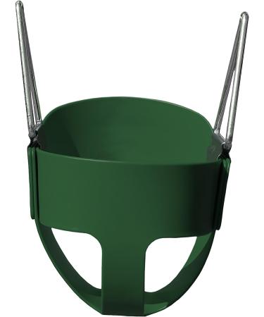 Gorilla Playsets Full Bucket Toddler Swing - Green | Plastic Coated Chains | 50 lb Capacity - Buy Online on GoSupps.com