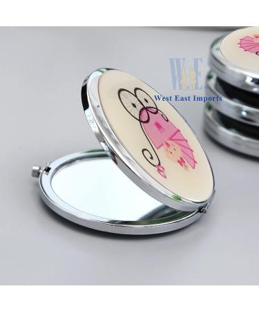 Personalized Baby Girl Shower Compact Mirror Favors - Set of 12 Pink Makeup Purse Mirrors with Organza Bag - Buy Online on GoSupps.com