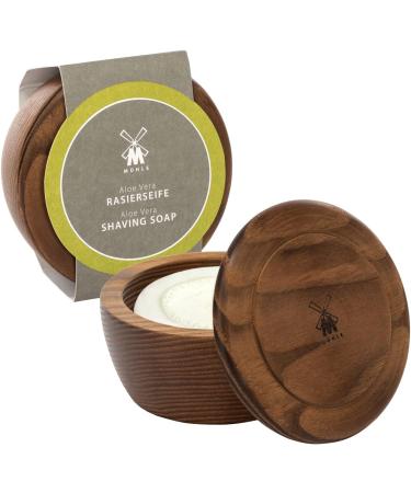 M HLE Wooden Shaving Bowl with 65g Aloe Vera Shaving Soap - Buy Online on GoSupps.com