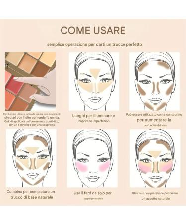 Contour and Blush Kit - Soft Cream Face Complexion Makeup | 12 Base Shades with Lightweight Texture Natural Color Blending for Girls Who - Buy Online on GoSupps.com