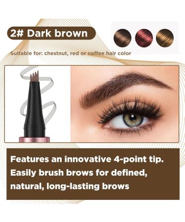 TaimeiMao Magic Eyebrow Pen Waterproof 3D Eyebrow Pen New 3D Microblading Eyebrow Pen Strong Adhesion for Shaping Natural Eyebrows Dark Brown - Buy Online on GoSupps.com