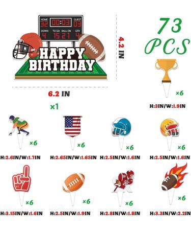 73Pcs Super Football bowl Cake Cupcake Toppers Themed Decorations for Birthday Party Football Sport Party Supplies - Buy Online on GoSupps.com