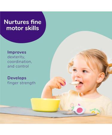 Doddl Toddler Self Feeding Cutlery Set | Spoon and Fork for Kids 12m+ (Aqua) - Buy Online on GoSupps.com