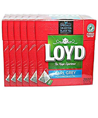 Loyd Earl Grey Tea |No Calories | Fat Free | l Healthy Beverage | Rich in Antioxidants | Each Box Contains 20 Teabags -40gram Pack (Pack of 06)