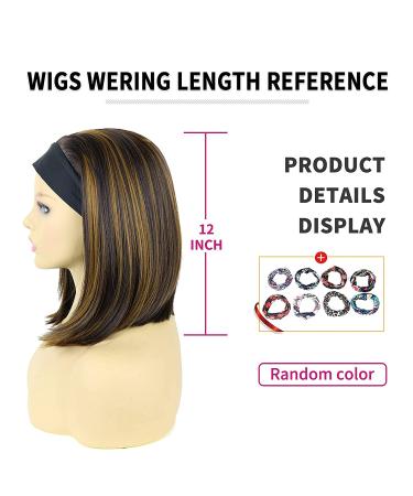12 Inch Straight Bob Headband Wig for Black Women - Heat Resistant Synthetic Hair for Daily Wear and Cosplay - Buy Online on GoSupps.com