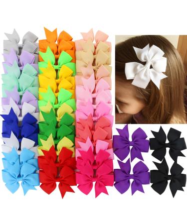 40Piece 3 Inch Boutique Grosgrain Ribbon Pinwheel Hair Bows Alligator Clips For Girls Babies Toddlers Accessories Teens Gifts In Pairs