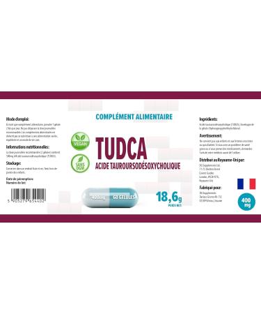 Hepatica TUDCA (Tauroursodeoxycholic acid) 250 mg 60 Vegan Highly Dosed Gluten Free and GMO Free Capsules - Buy Online on GoSupps.com