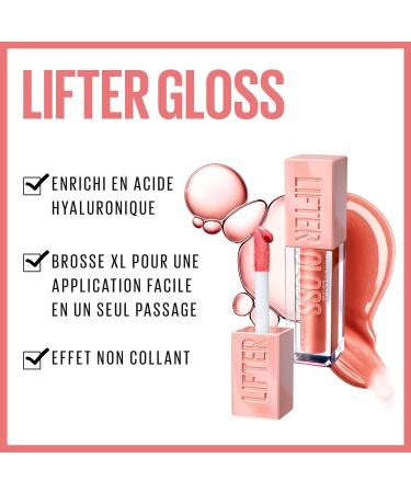 Set of 4 Lip Glosses with Plumping & Moisturizing Effect - Enriched with Hyaluronic Acid - Lifter Gloss - Shades: Amber (007) Crystal (010) Silk (004) & Pearl (001) - Buy Online on GoSupps.com