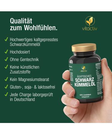 Vitaciv Egyptian Black Cumin Oil Capsules - Cold-Pressed with Folic Acid Vitamin E & Biotin - Supports Blood Sugar & Formation - 90 Softgel Capsules - Buy Online on GoSupps.com