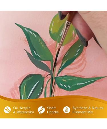 Silver Brush Limited 2007S Golden Natural Script Liner Brush - Size 4, Short Handle - Ideal for Watercolor, Oil, and Acrylic - Buy Online on GoSupps.com