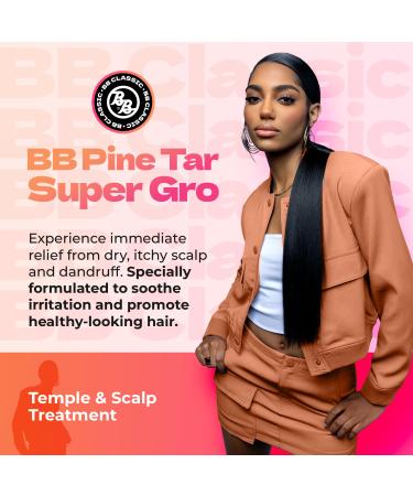 Bronner Bros BB Pine Tar Super Gro Treatment for Dandruff - Scalp Relief Moisturizer & Deep Conditioner - 6 oz - Buy Online on GoSupps.com