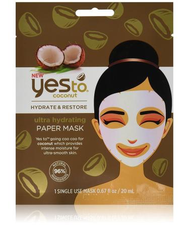 Yes to Coconut Paper Mask 0.67 fl oz (Pack of 12)