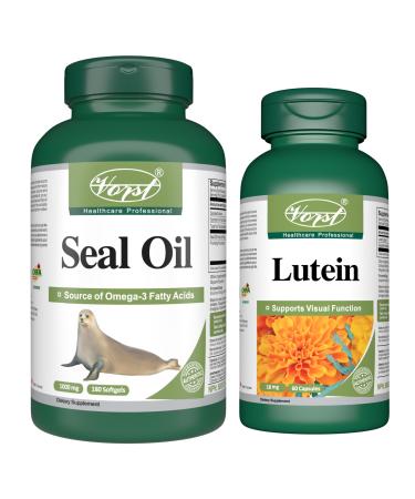 VORST Lutein 60 Capsules and Seal Oil 180 Softgels (Combo Bundle 2 Bottles)