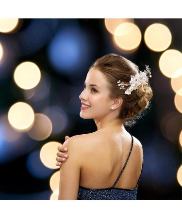 ibasenice Gold Artificial Flowers Crystal Ab Rhinestones Wedding Hair Comb Hair Combs for Women Accessories Wedding Hair Clips for Brides Wedding Comb Child Vintage White Gold Rhinestone - Buy Online on GoSupps.com