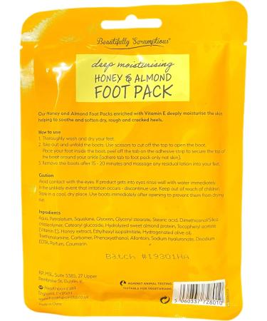 Honey & Almond Infused Moisturising Foot Pack Socks Enriched with Vitamin E - Helps Rough Cracked Heels - 2 Pack - Buy Online on GoSupps.com