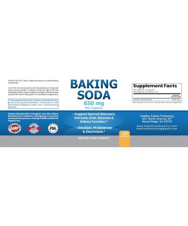 Natural Baking Soda Capsules - 650mg Baking Soda Tablets for Kidney & Stomach Acid - Sodium Bicarbonate Pills Bicarbonate of Soda Bicarbonato de Sodio para Tomar Sodium Bicarbonate 650 mg Tablets 10 Ounce (Pack of 1) - Buy Online on GoSupps.com