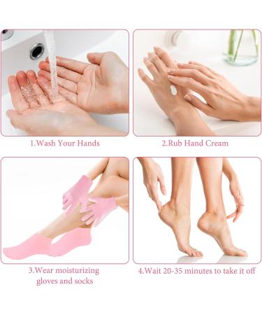 Moisturising Socks and Gloves Set 2PCS Silicone Sock and Gloves for Women Spa Gel Socks Hand Foot Care Pedicure Sock Anti Slip Aloe Socks for Repairing Dry Cracked Hands Feet Heels - Buy Online on GoSupps.com