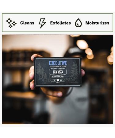 Live Bearded Executive Bar Soap 3-Pack - All-Natural Men's Soap with Bamboo Charcoal and Essential Oils - 5 oz. Bars - Exfoliating and Moisturizing Formula - Buy Online on GoSupps.com