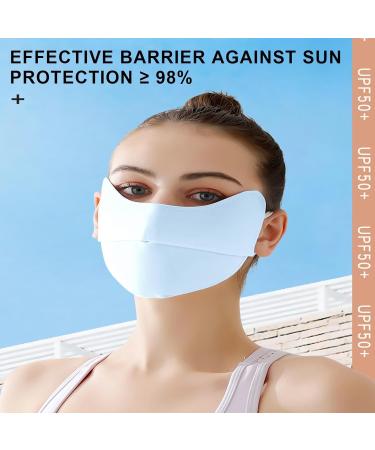 Aizuoni UV Protection Masque | Breathable Ice Silk Face Shield | Reusable Sun Shield Face for Women Sunscreen Masque for Fishing Hiking Cycling blue - Buy Online on GoSupps.com