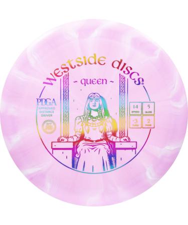 Westside Discs Origio Burst Queen Disc Golf Driver | Maximum Distance Frisbee Golf Disc | Great for Beginners and Easy to Throw | 170g Plus | Stamp Color and Burst Pattern Will Vary Pink