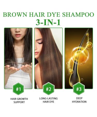 Dark Brown Hair Dye Shampoo 3 in 1 for Gray Hair - 500ML Instant Color for Men & Women | Long Lasting Results - Buy Online on GoSupps.com