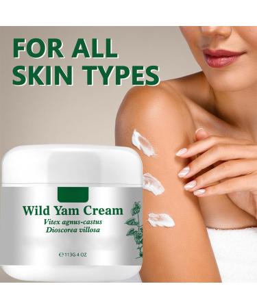 Wild Yam Cream - 113g Wild Yam Cream Organic for - Natural Relief for Menopause Dry Skin - Menopause Botanical Balancing Body Cream - for All Skin Types - Buy Online on GoSupps.com