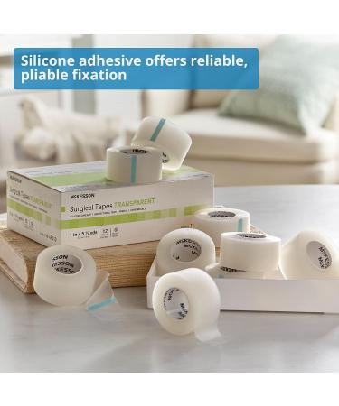 McKesson Surgical Tape 1 x 5.5 yd, Non-Sterile, Transparent Plastic/Silicone - 12 Rolls - Buy Online on GoSupps.com