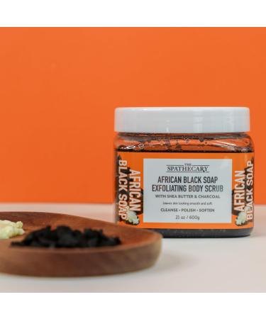 African Black Soap Exfoliating Body Scrub - 21 oz | Ultra Hydrating & Nourishing Body Care - Best Exfoliator for Glowing Skin - Buy Online on GoSupps.com
