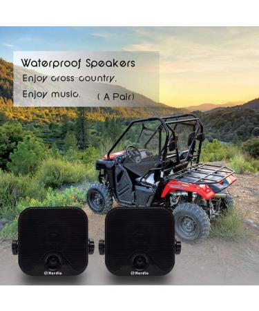 4 Heavy Duty Waterproof Marine Speakers - Surface Mounted for ATV, UTV, Golf Cart - Black - Buy Online on GoSupps.com