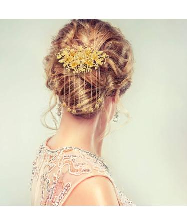 Lurrose Golden Hair Pin Chinese Wedding Decor Decor 1pc Gold Bridal Hair Comb Bridal Hair Piece Chinese Style Hairpin Tassel Hair Accessories for Party Bridal Hair Bridal Hair Clip - Buy Online on GoSupps.com