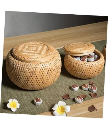 Cabilock Flower Tea Basket Containers for Food Tea House Basket Household Storage Rack Weaving 10X10X8CM As Shown - Buy Online on GoSupps.com