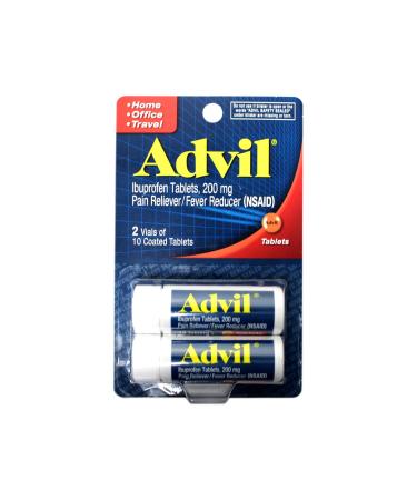 Advil Ibuprofen Pain Reliever/Fever Reducer Tablets 200mg 2x10 count (Pack of 1)