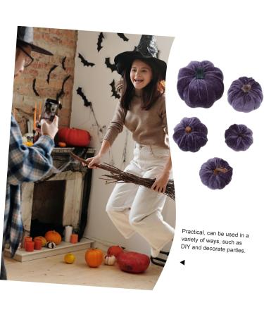 Yardenfun 5pcs Artificial Pumpkins Adornments Halloween Simulated Fake Faux Thanksgiving Mini Ornaments Foam Grey 14X12.5X12.5CM - Buy Online on GoSupps.com