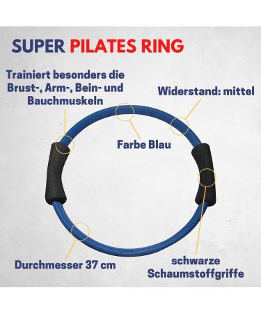 Best Sporting Pilates Power Toning Ring - 37 cm Blue | Medium Resistance Fitness Ring with Foam Handles - Buy Online on GoSupps.com
