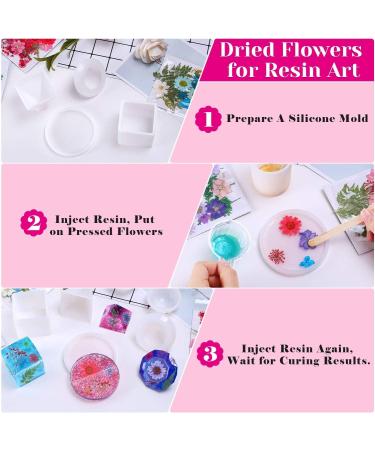 Thrilez 100Pcs Pressed Dried Flowers for Resin Molds - Natural Flower Herbs Kit for Scrapbooking, Card Making, Resin Jewelry, Soap & Candle Making (Blue Purple Red) - Buy Online on GoSupps.com