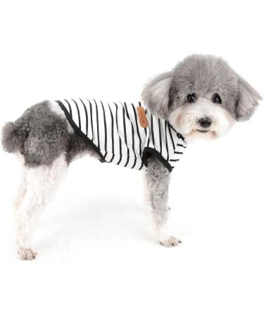 Zweitea Summer Dog Shirts for Small Dogs - Striped Breathable Cotton Tank Tops for Chihuahuas & Puppies | Soft Pet Clothing (XXL - Black) - Buy Online on GoSupps.com
